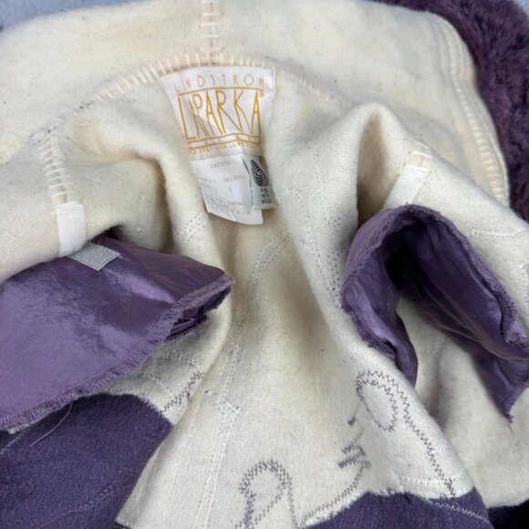 Lundstrom La Parka Small Wool Coat Southwest Tribal Faux Fur 2 PC Nylon Overcoat - Picture 12 of 16